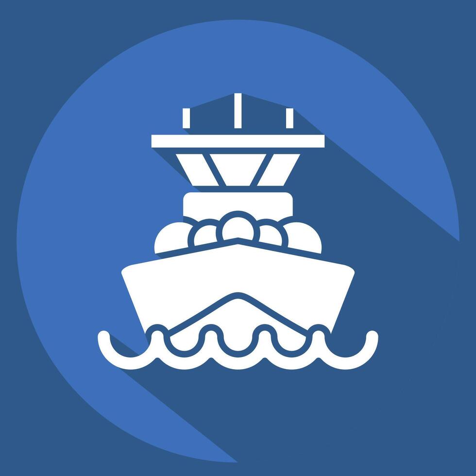 Icon Battleship. related to Vehicle symbol. long shadow style. editable vector