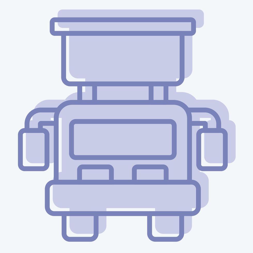 Icon Hook and Ladder Truck. related to Vehicle symbol. two tone style. editable vector