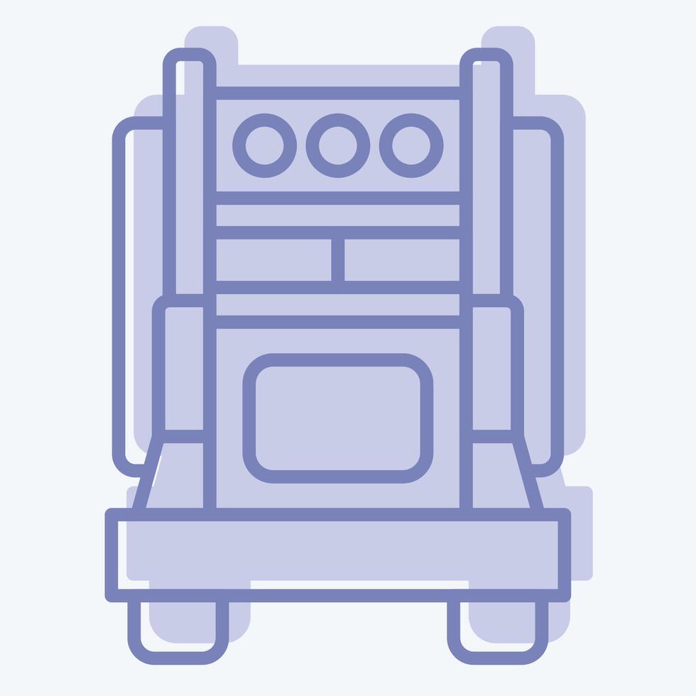 Icon Eighteen Wheeler. related to Vehicle symbol. two tone style. editable vector