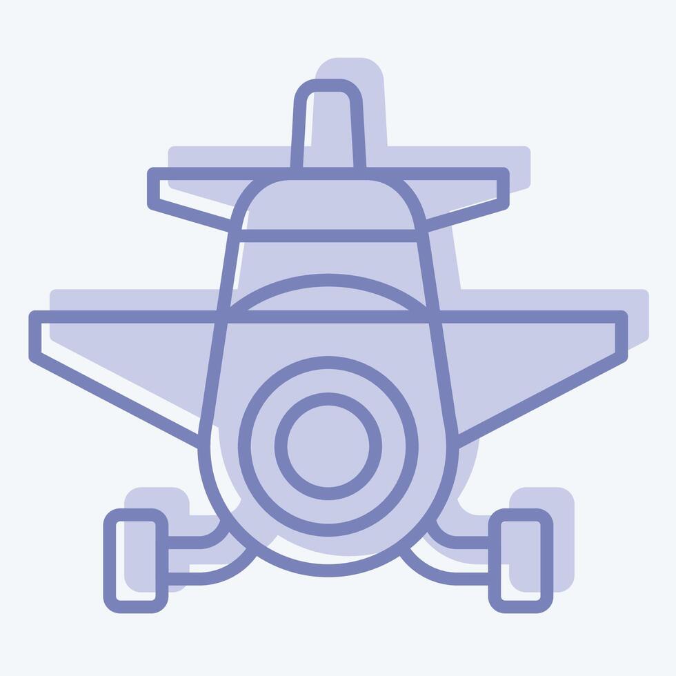 Icon Crop Duster. related to Vehicle symbol. two tone style. editable vector