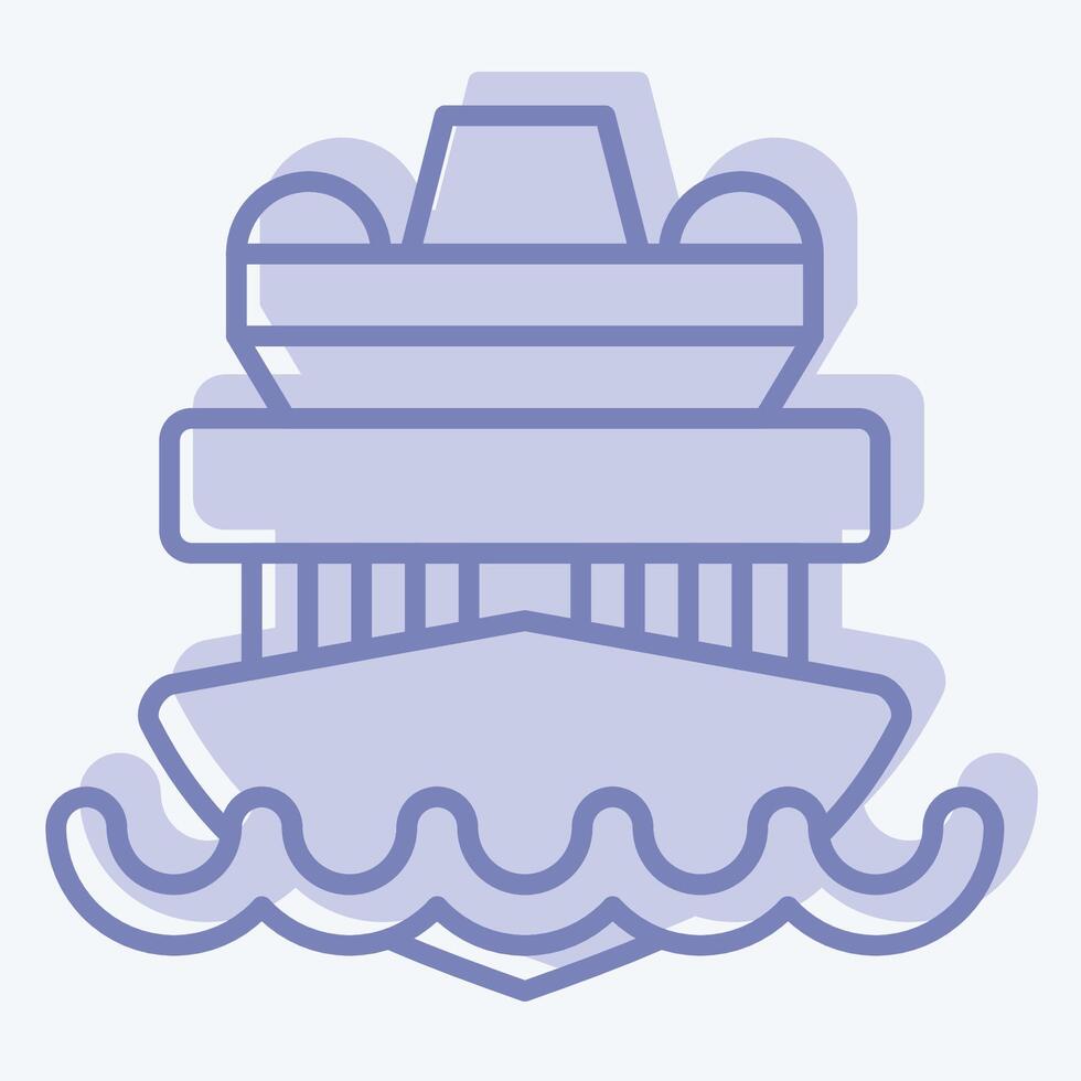 Icon Cruise Ship. related to Vehicle symbol. two tone style. editable vector