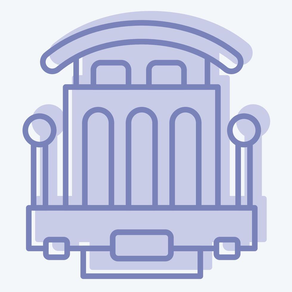 Icon Cable Car. related to Vehicle symbol. two tone style. editable vector