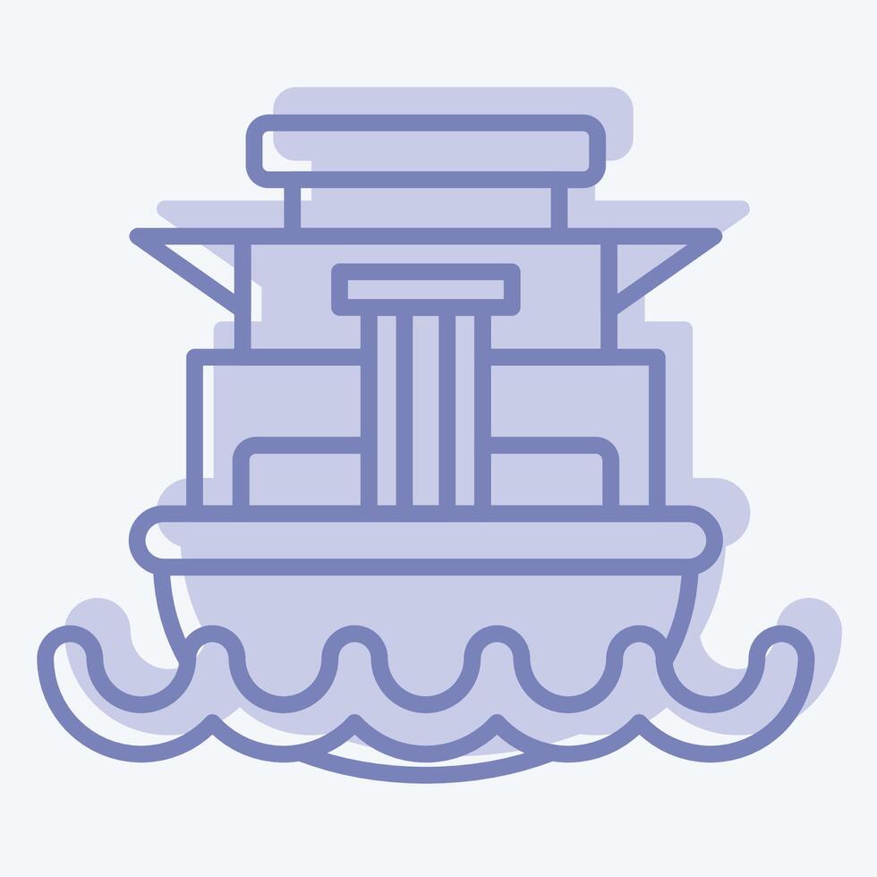 Icon Cargo Ship. related to Vehicle symbol. two tone style. editable vector