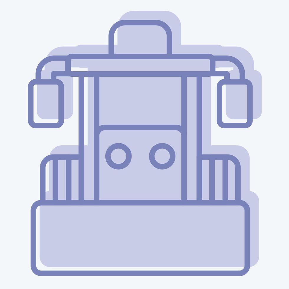 Icon Bulldozer. related to Vehicle symbol. two tone style. editable vector