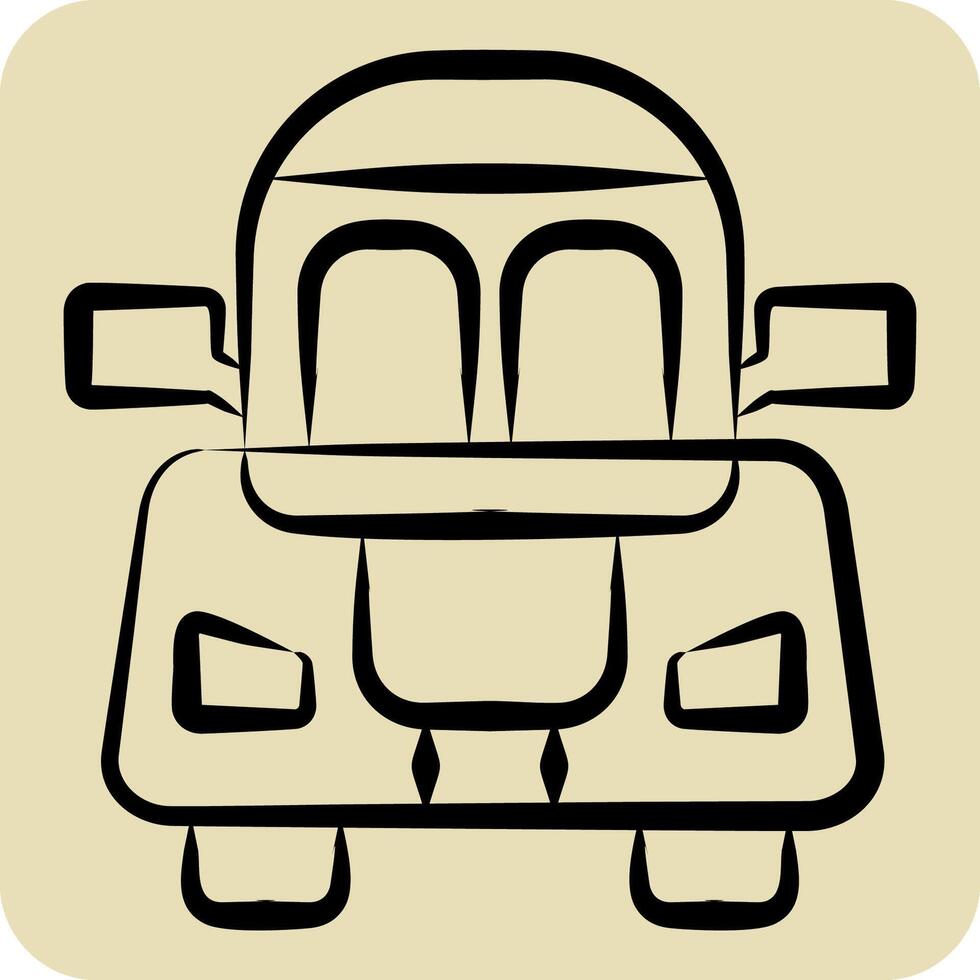Icon Coupe. related to Vehicle symbol. hand drawn style. editable vector
