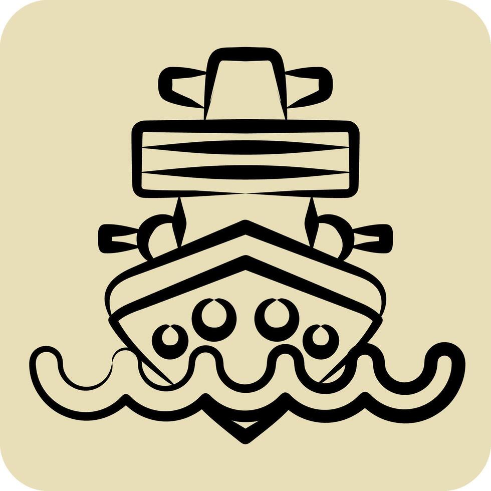 Icon Cruiser. related to Vehicle symbol. hand drawn style. editable vector