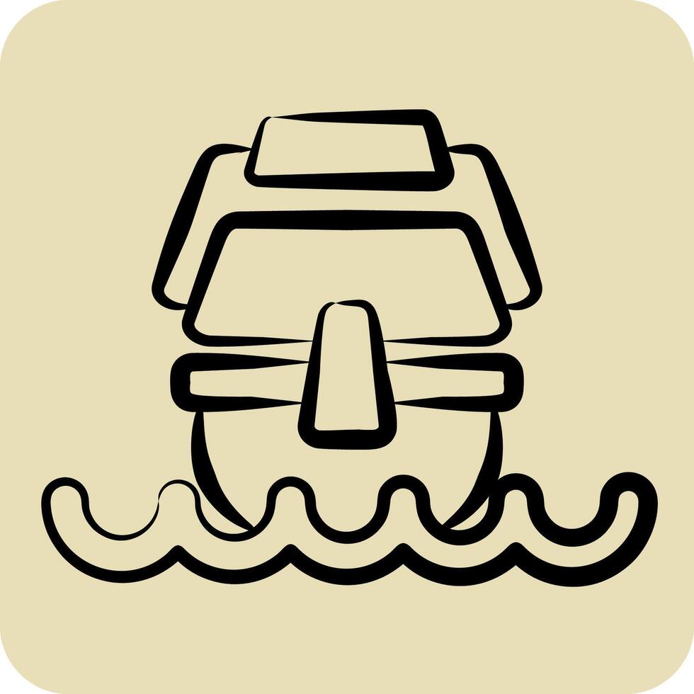 Icon Caravel. related to Vehicle symbol. hand drawn style. editable vector