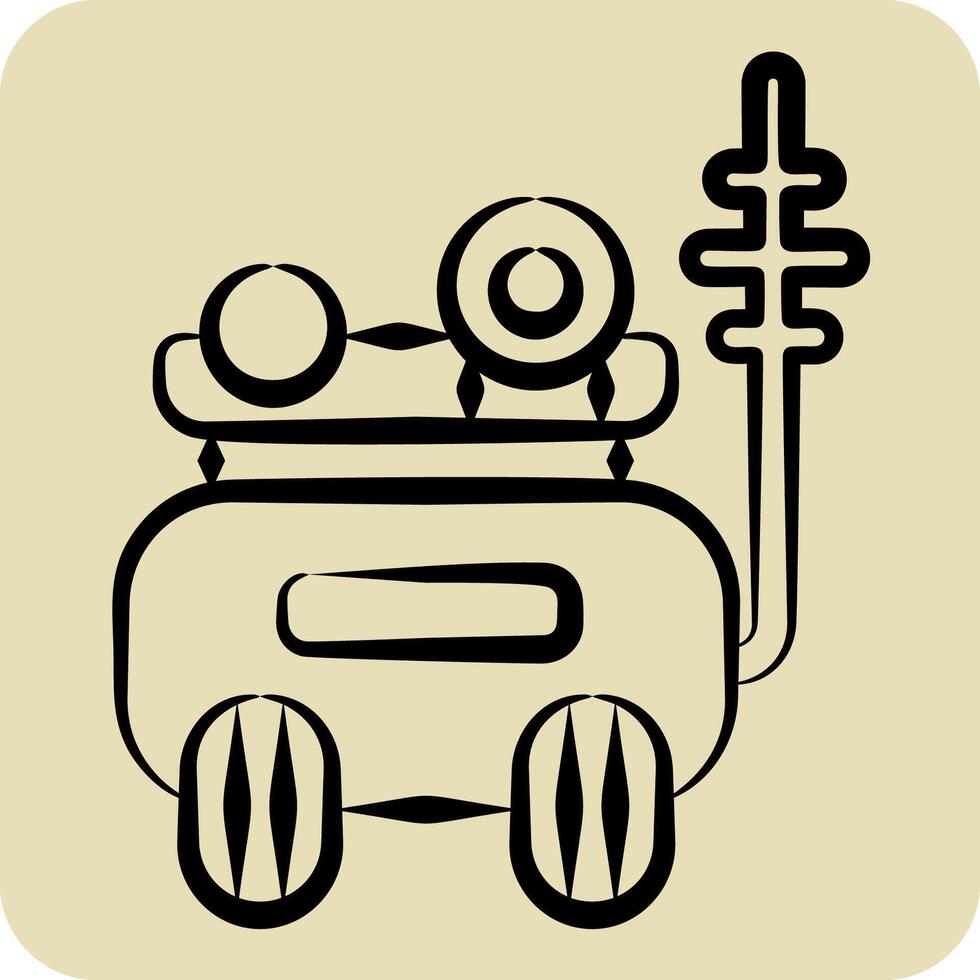 Icon Armored Car. related to Vehicle symbol. hand drawn style. editable vector