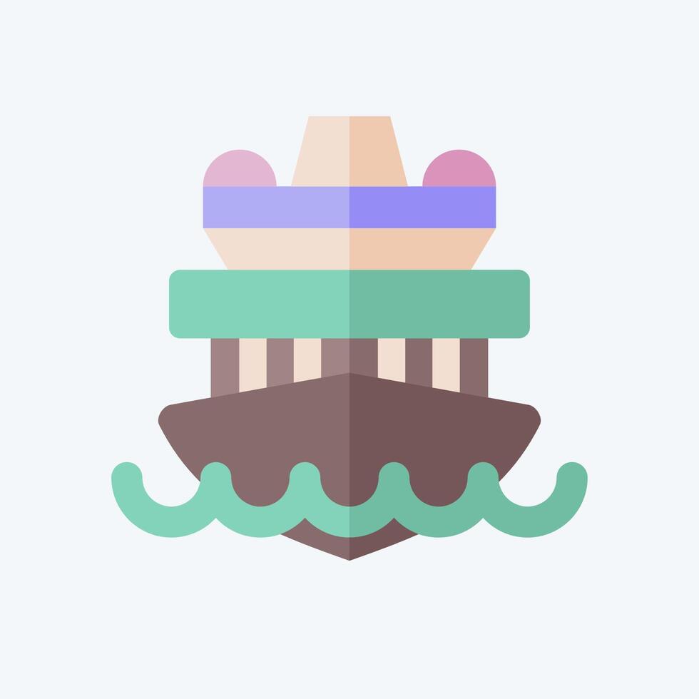 Icon Cruise Ship. related to Vehicle symbol. flat style. editable vector