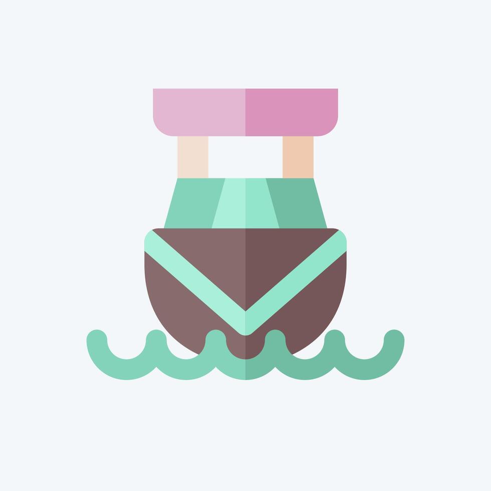 Icon Cabin Cruiser. related to Vehicle symbol. flat style. editable vector