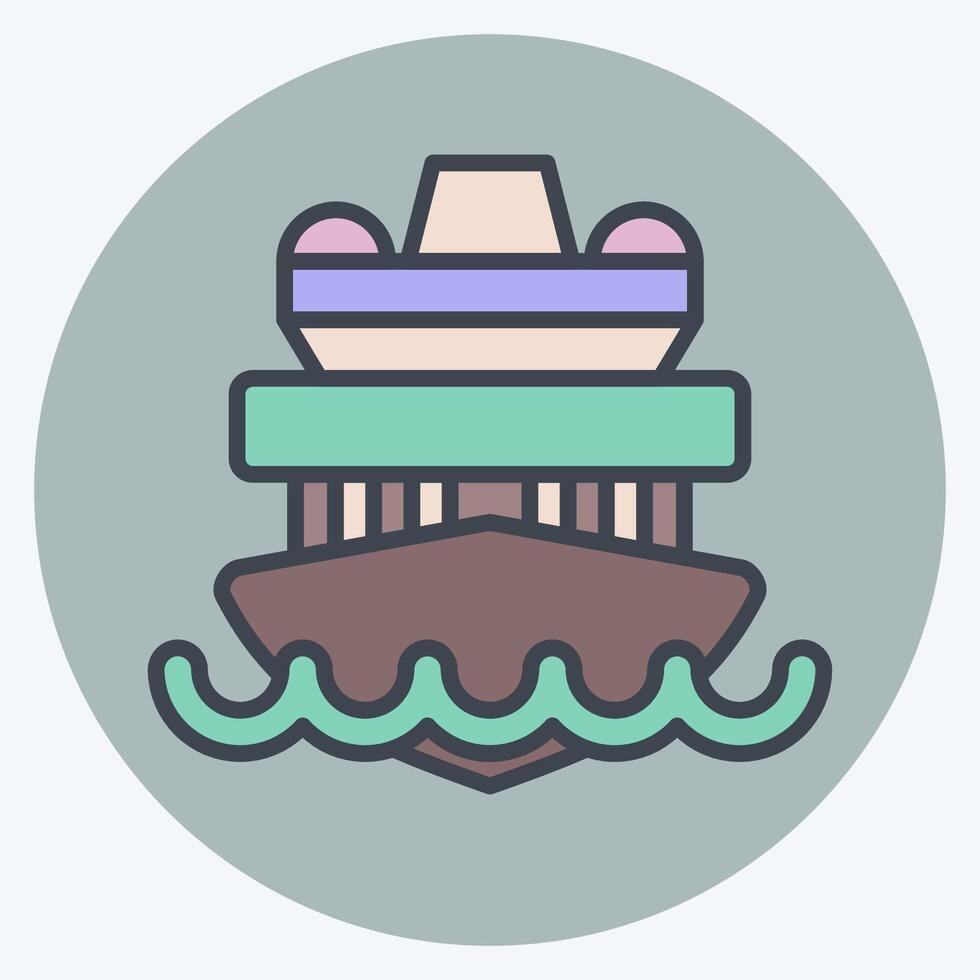 Icon Cruise Ship. related to Vehicle symbol. color mate style. editable vector
