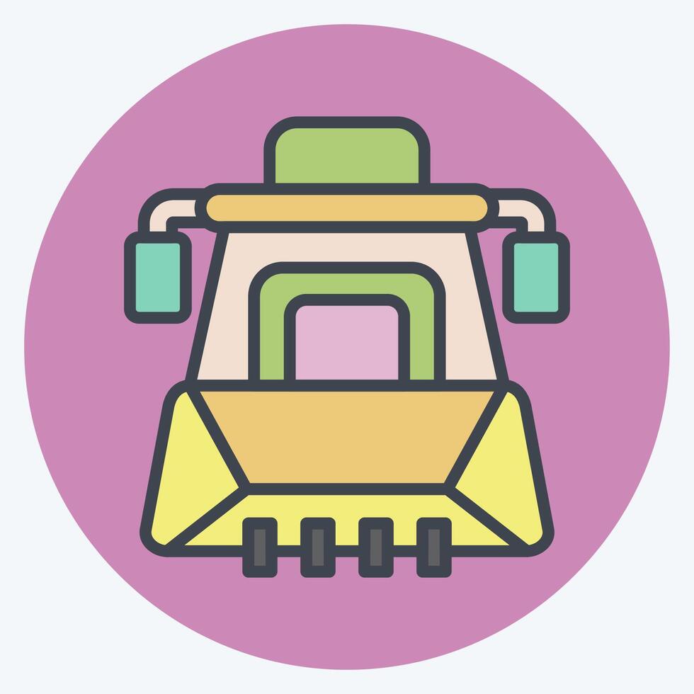 Icon Earth Mover. related to Vehicle symbol. color mate style. editable vector
