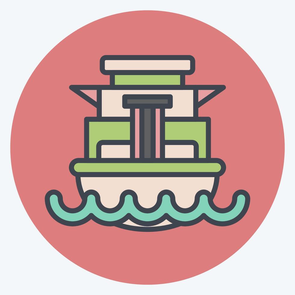 Icon Cargo Ship. related to Vehicle symbol. color mate style. editable vector