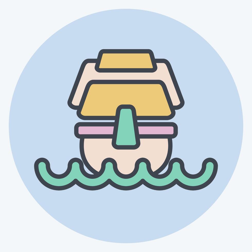 Icon Caravel. related to Vehicle symbol. color mate style. editable vector