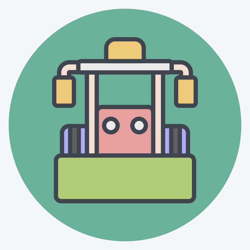 Icon Bulldozer. related to Vehicle symbol. color mate style. editable vector