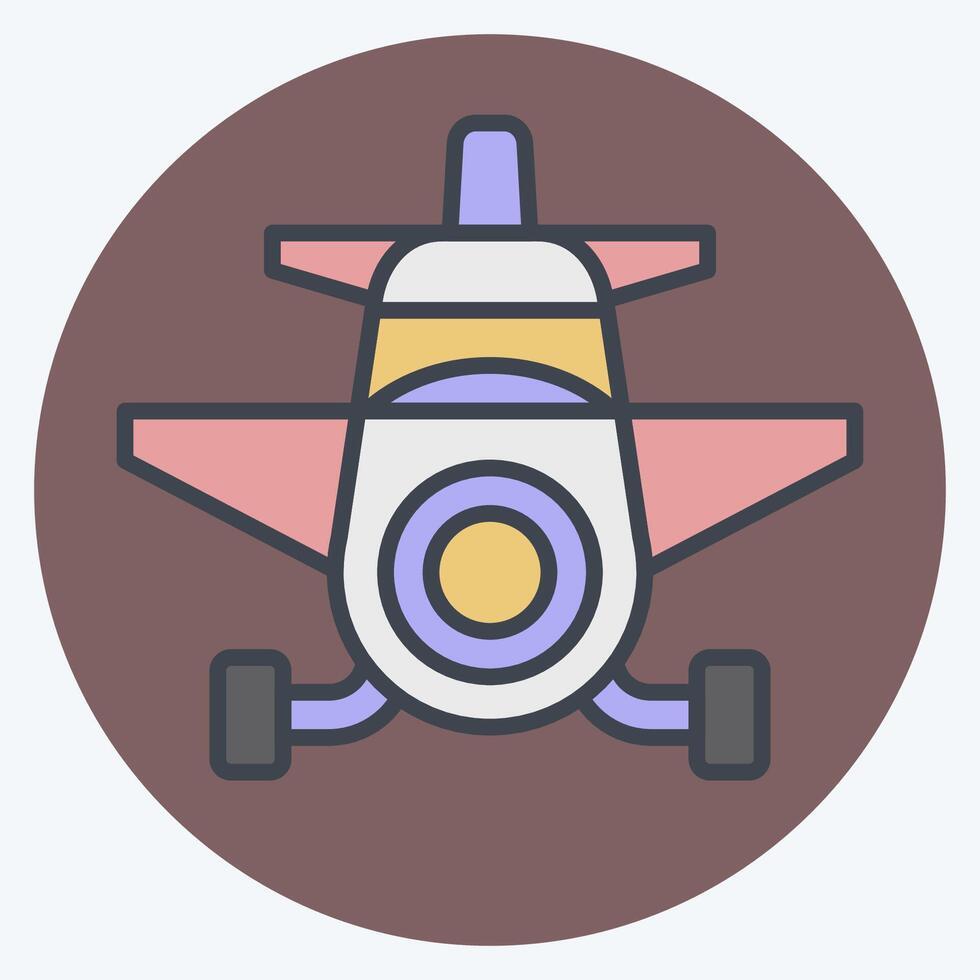 Icon Crop Duster. related to Vehicle symbol. color mate style. editable vector