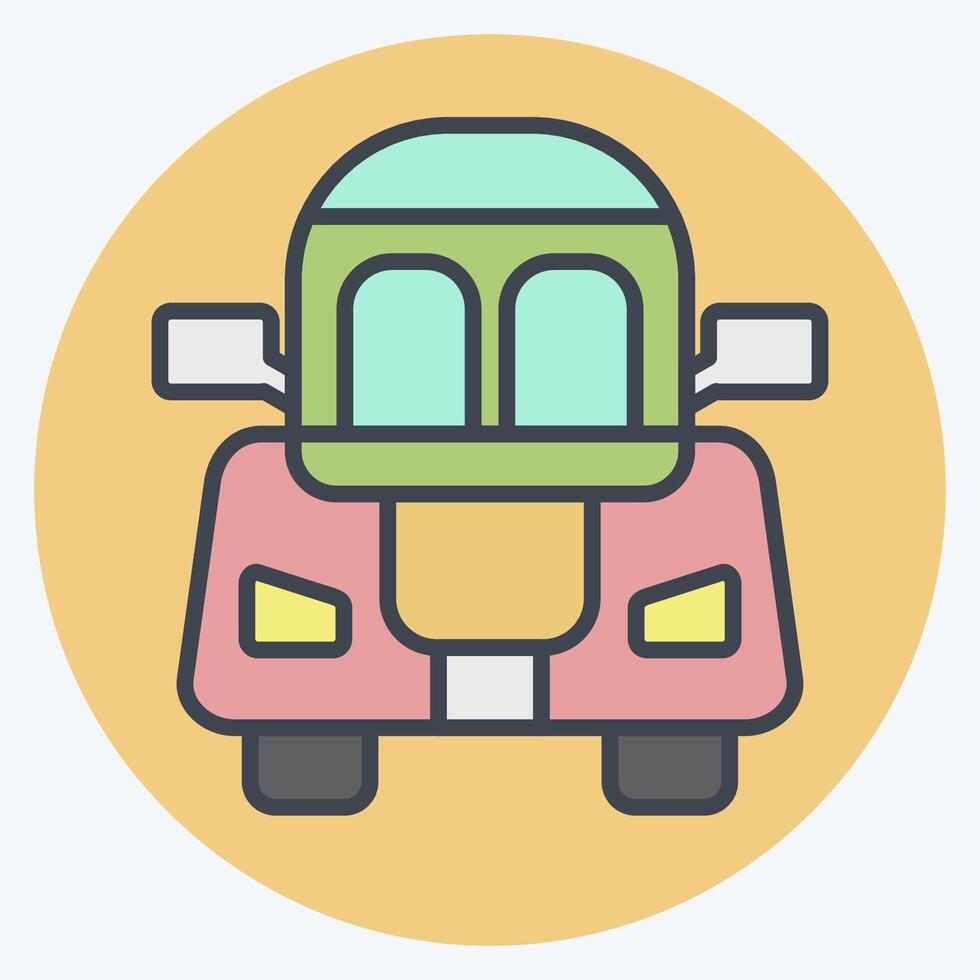 Icon Coupe. related to Vehicle symbol. color mate style. editable vector