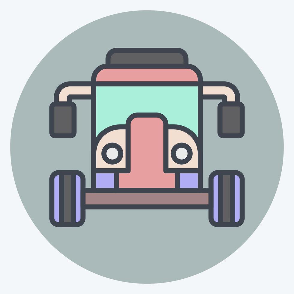 Icon Buggy. related to Vehicle symbol. color mate style. editable vector