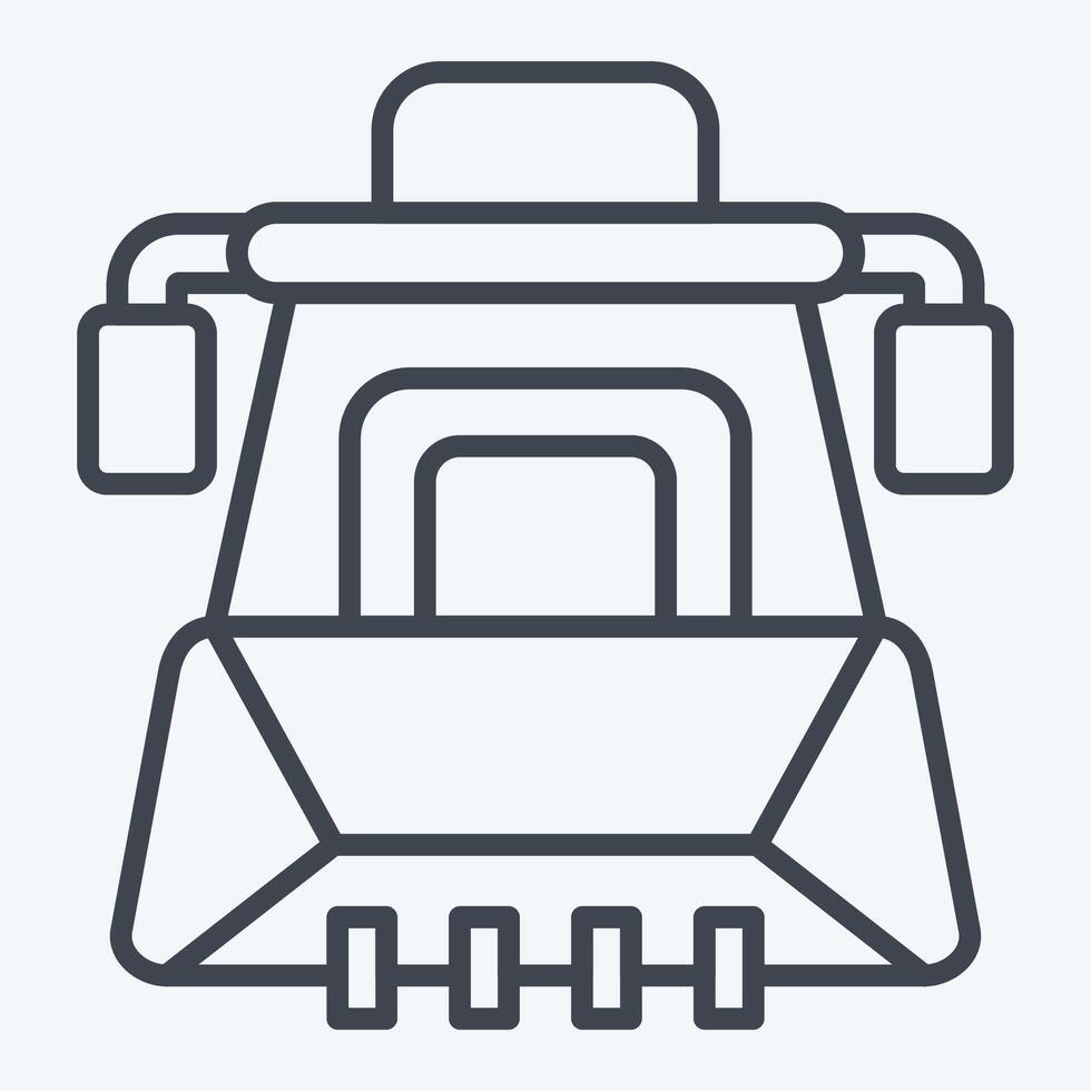 Icon Earth Mover. related to Vehicle symbol. line style. editable vector