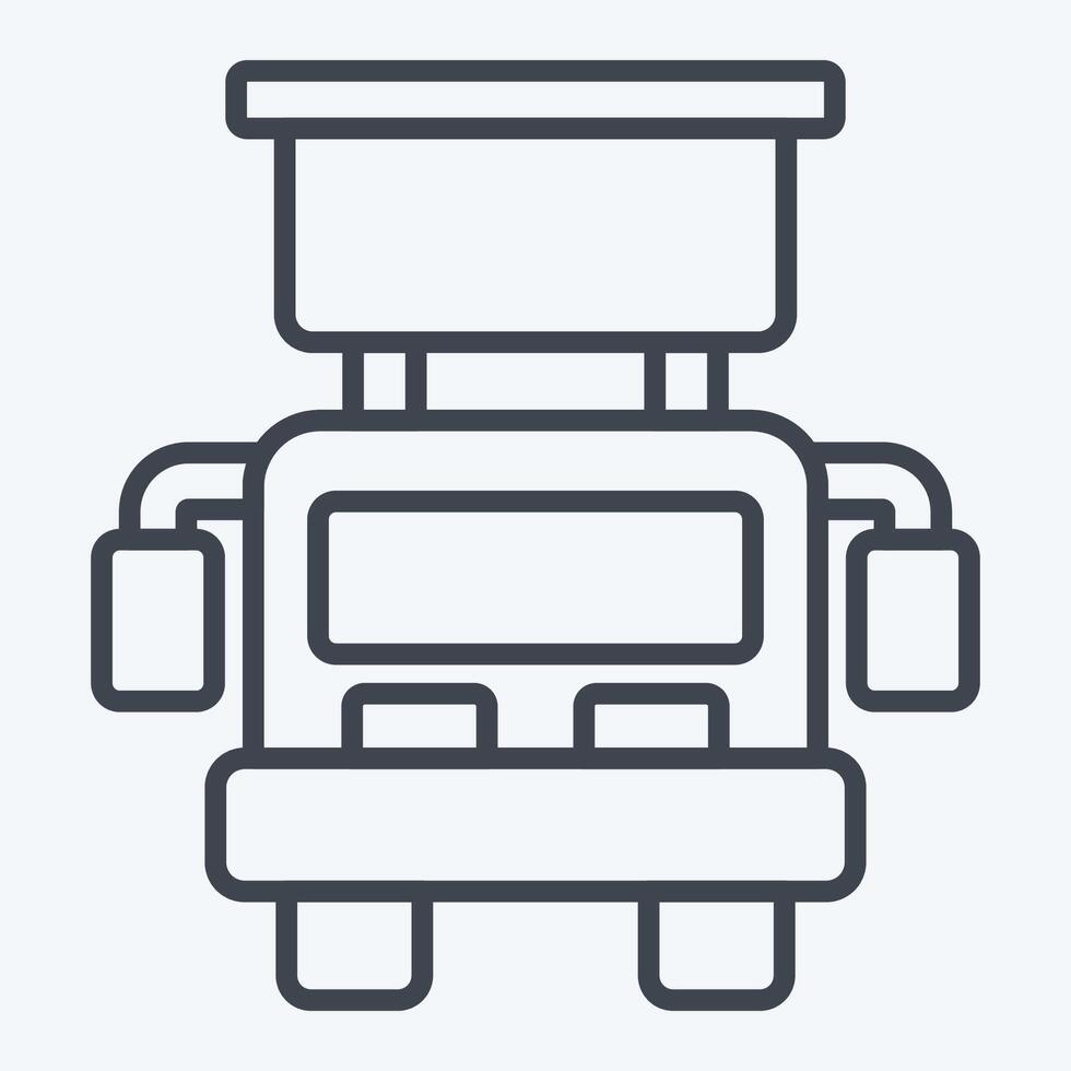 Icon Hook and Ladder Truck. related to Vehicle symbol. line style. editable vector