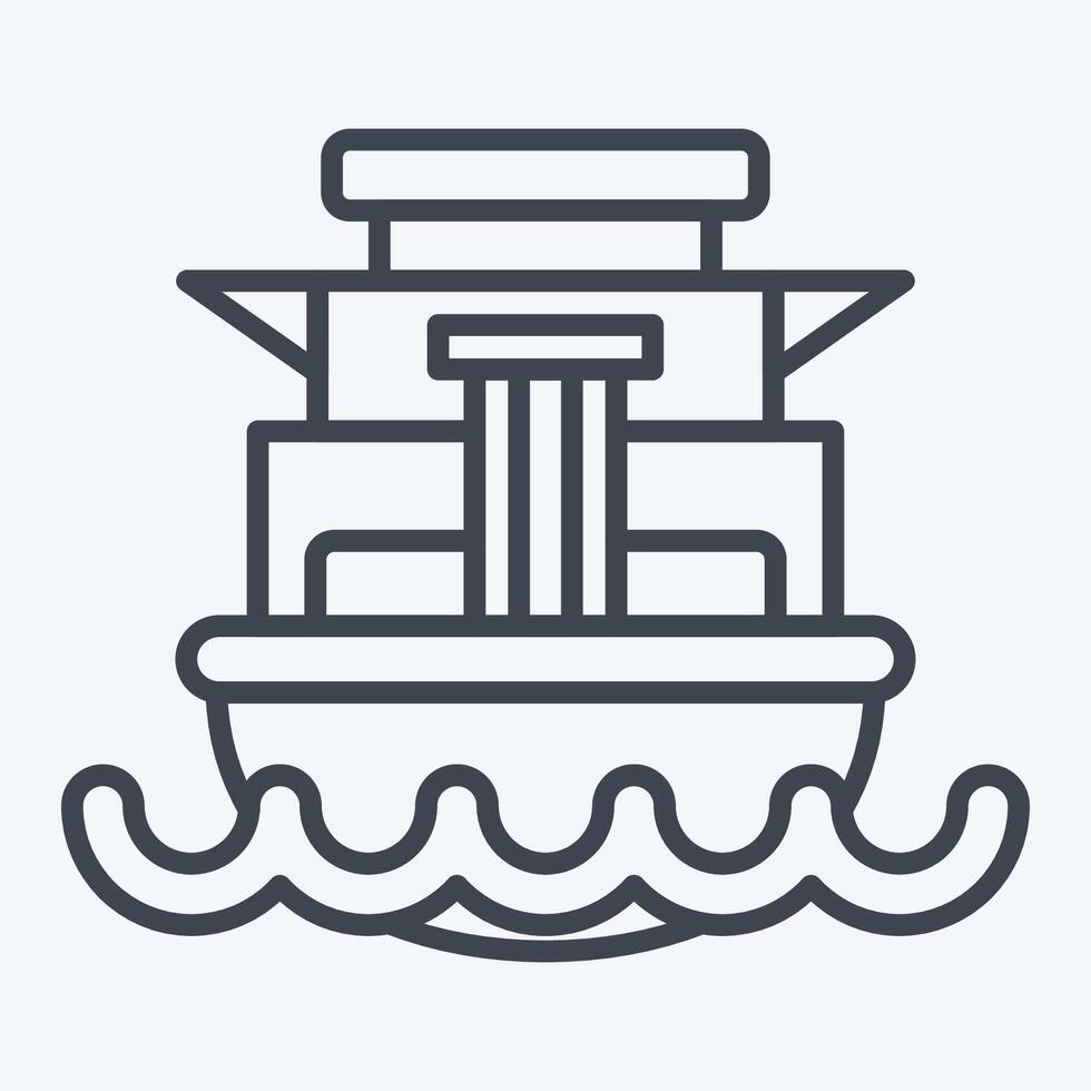 Icon Cargo Ship. related to Vehicle symbol. line style. editable vector