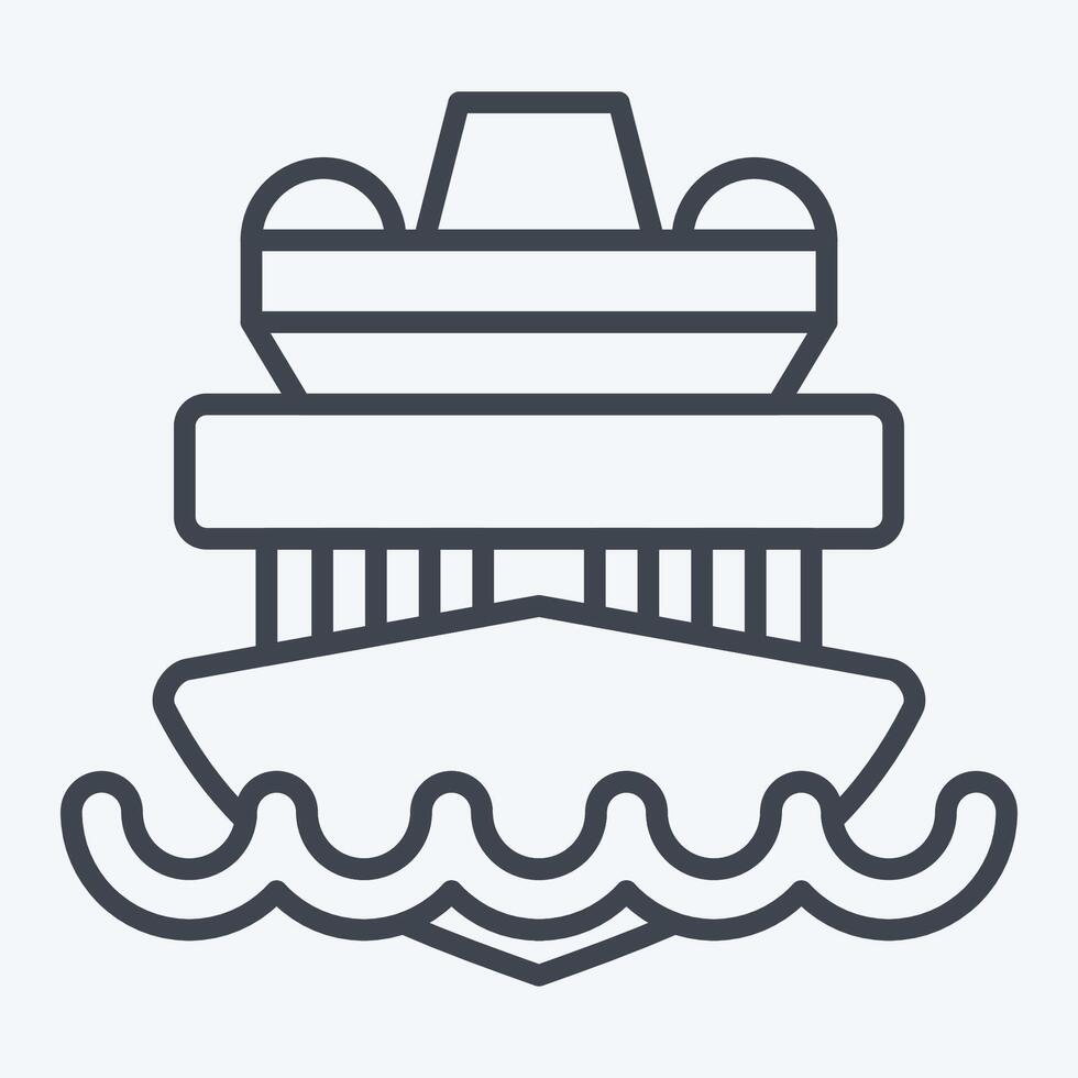 Icon Cruise Ship. related to Vehicle symbol. line style. editable vector