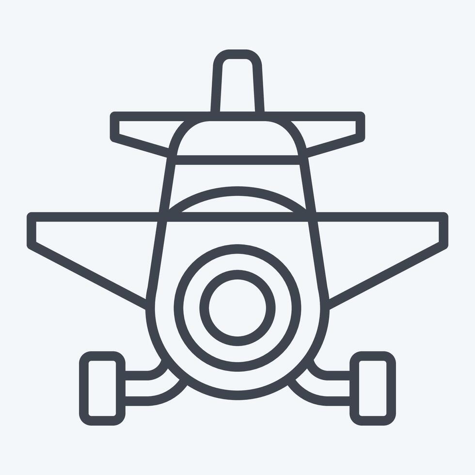 Icon Crop Duster. related to Vehicle symbol. line style. editable vector