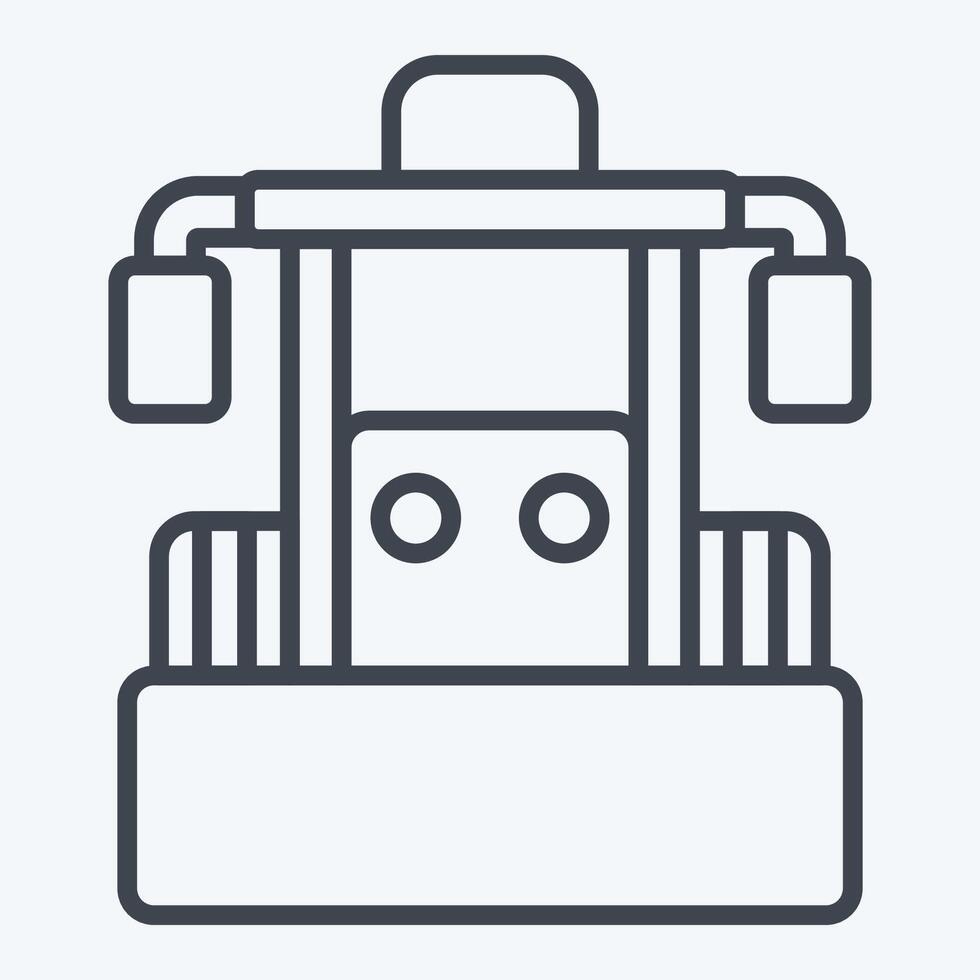 Icon Bulldozer. related to Vehicle symbol. line style. editable vector
