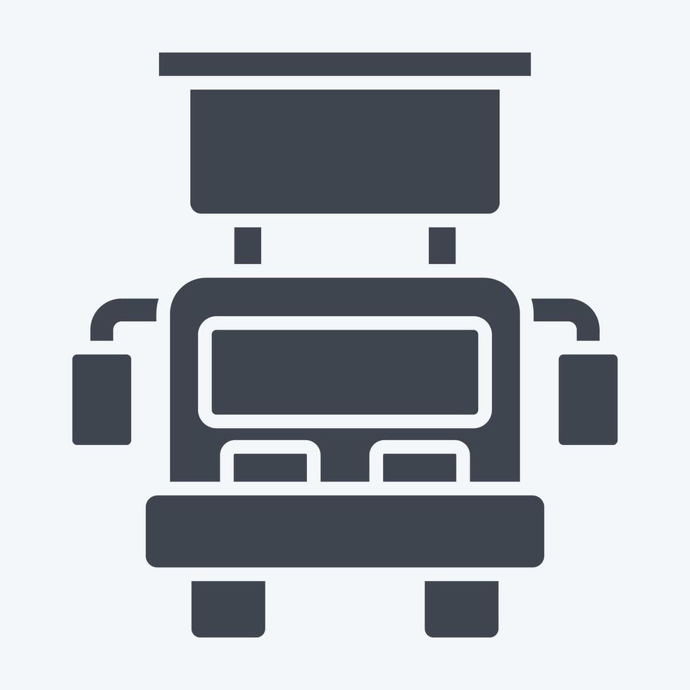Icon Hook and Ladder Truck. related to Vehicle symbol. glyph style. editable vector