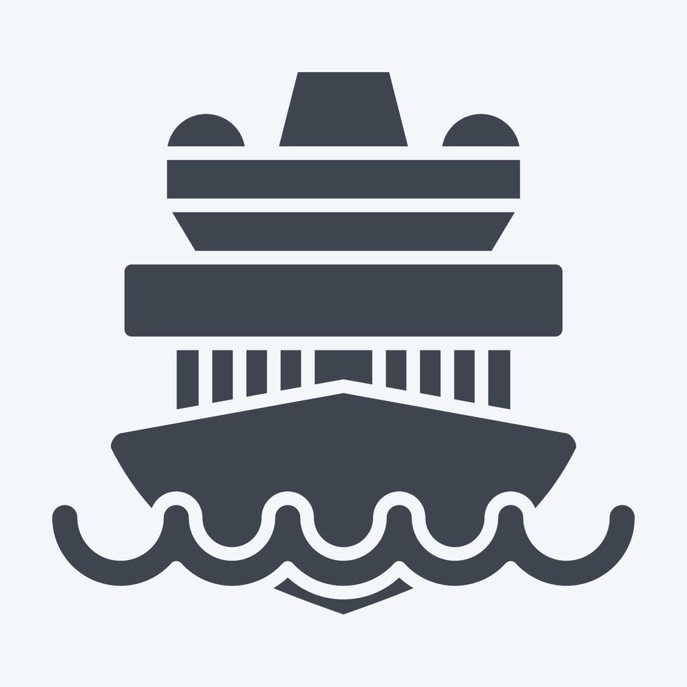 Icon Cruise Ship. related to Vehicle symbol. glyph style. editable vector