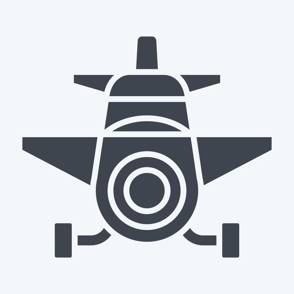 Icon Crop Duster. related to Vehicle symbol. glyph style. editable vector