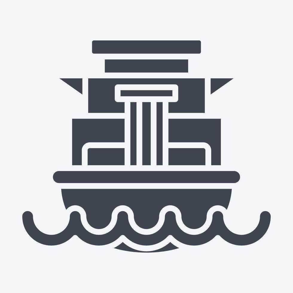 Icon Cargo Ship. related to Vehicle symbol. glyph style. editable vector