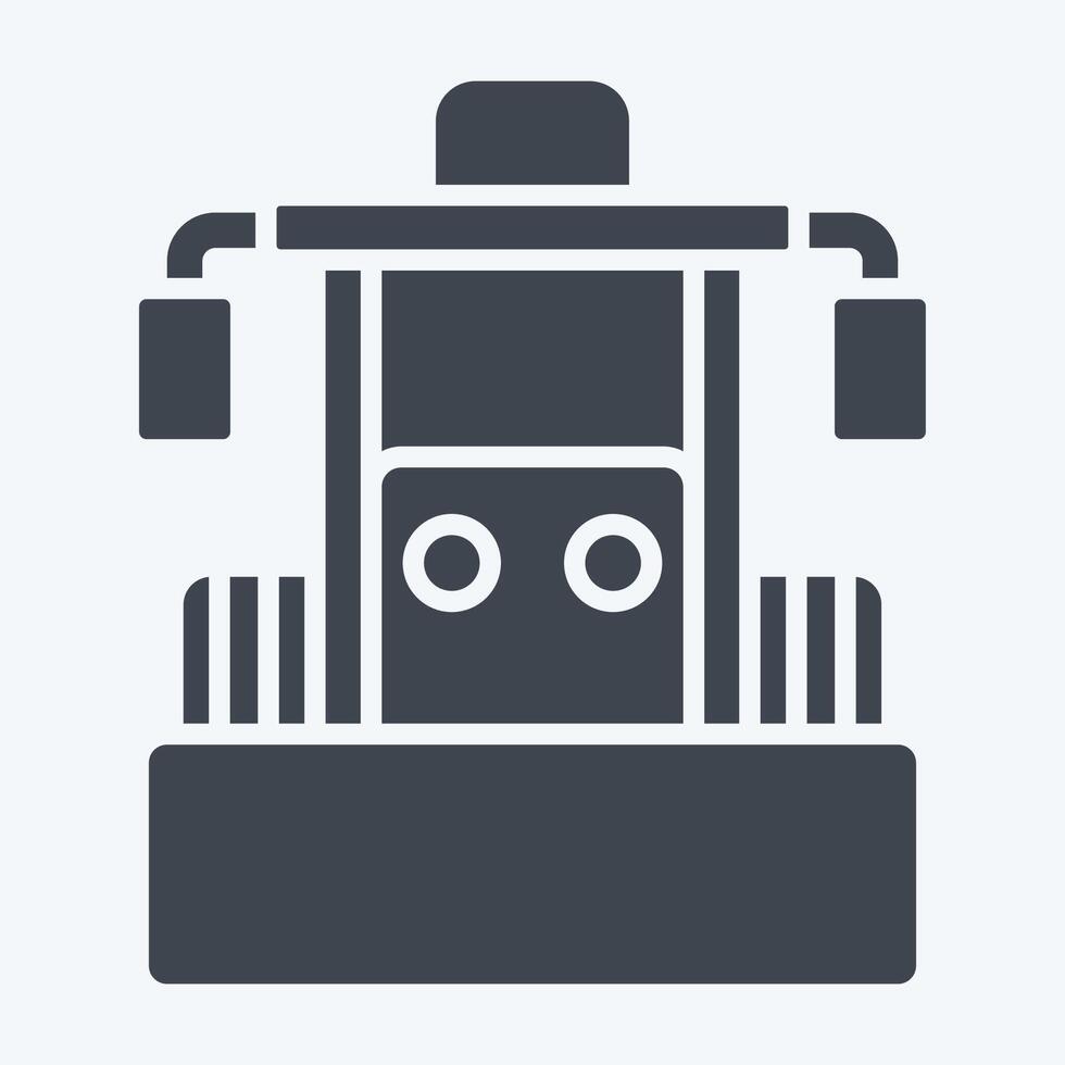 Icon Bulldozer. related to Vehicle symbol. glyph style. editable vector