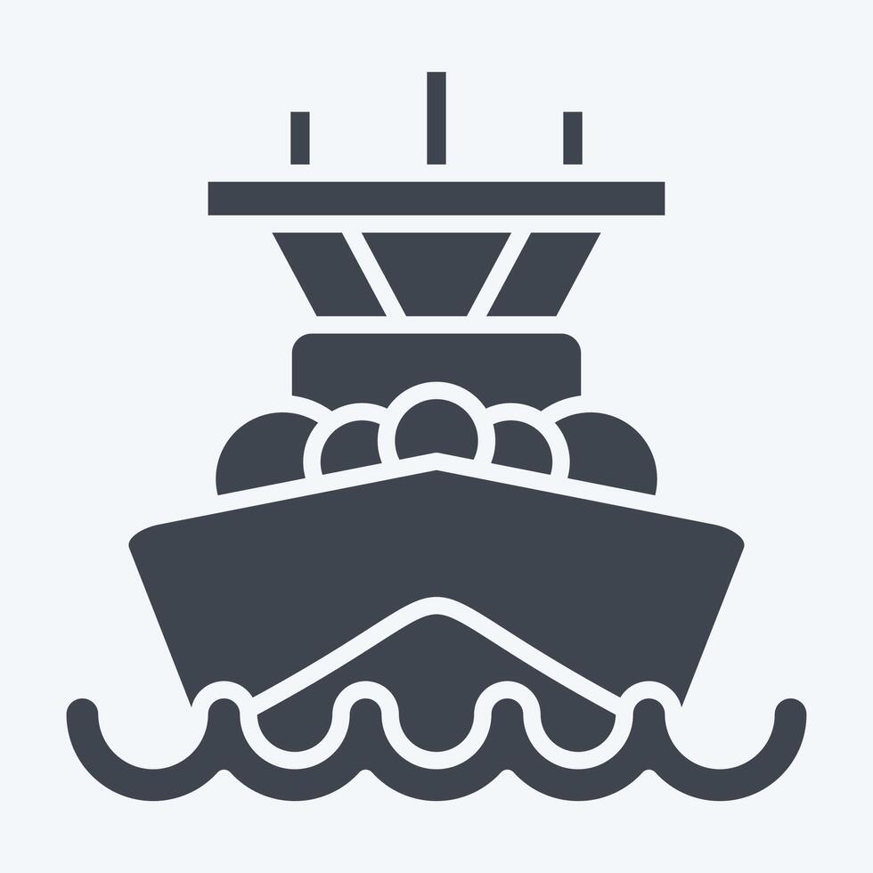 Icon Battleship. related to Vehicle symbol. glyph style. editable vector