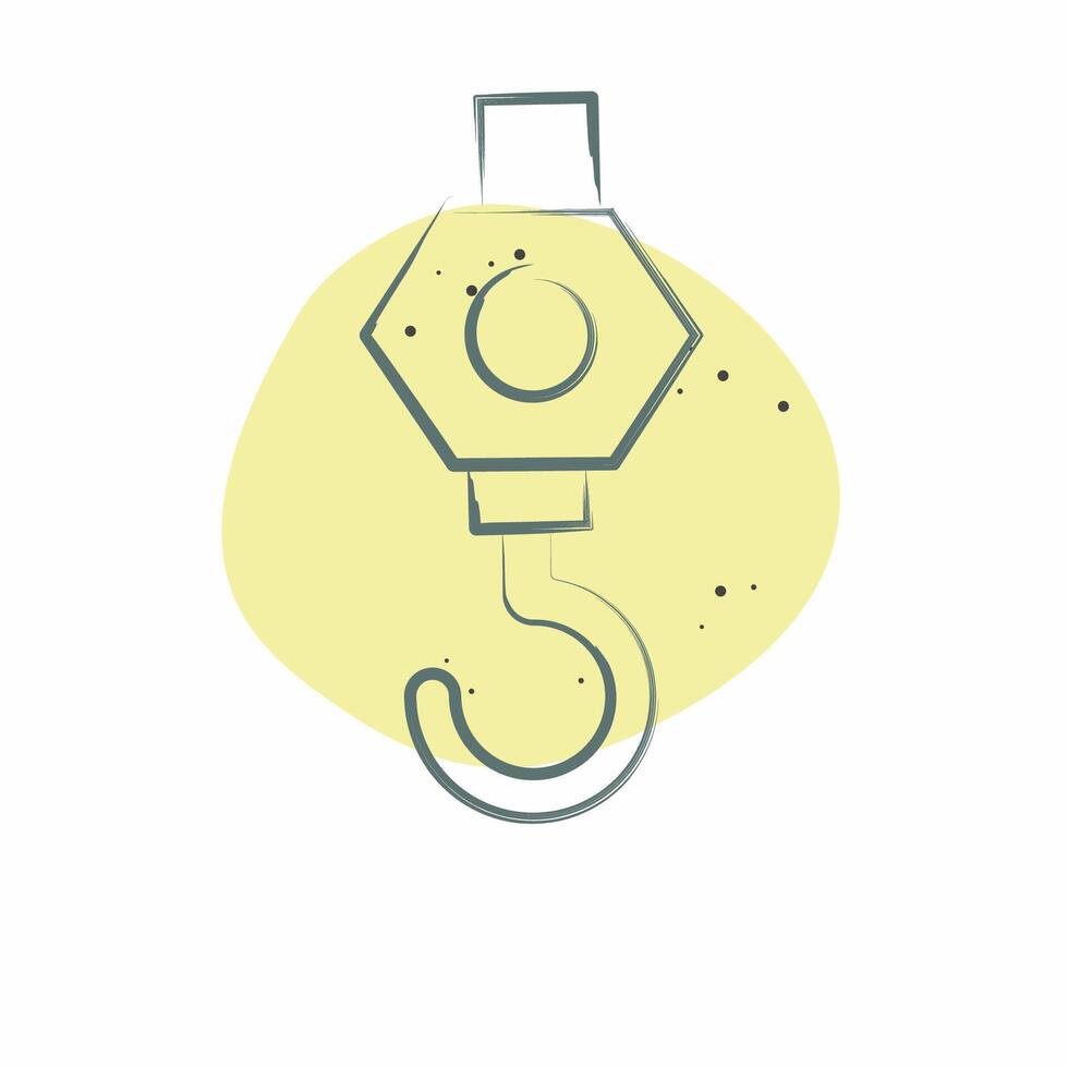 Icon Crane. related to Civil Engineering symbol. Color Spot Style. design editable vector