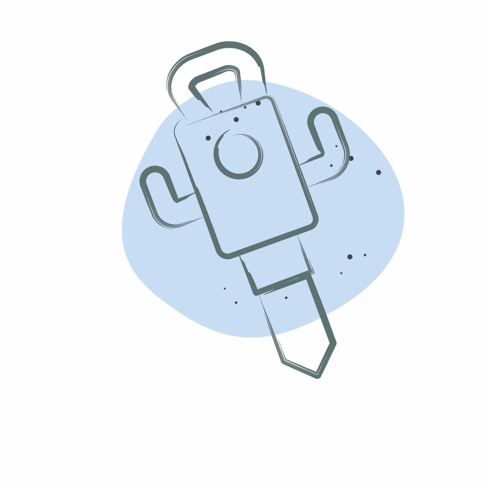 Icon Jack Hammer. related to Civil Engineering symbol. Color Spot Style. editable vector