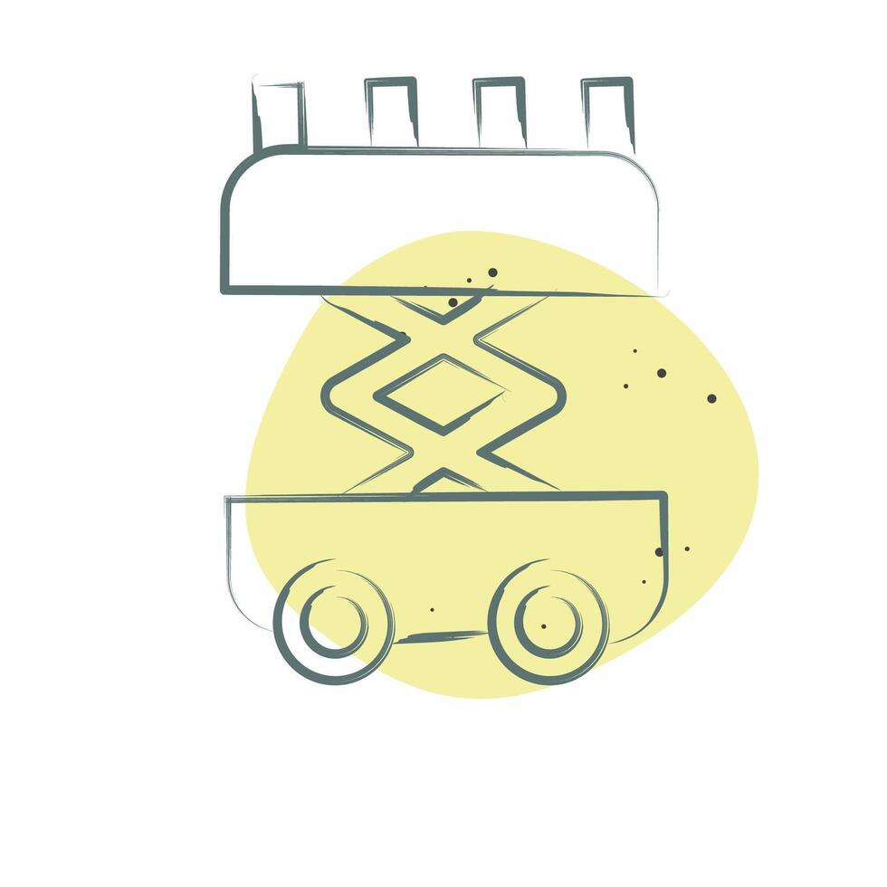 Icon Scissor Lift. related to Civil Engineering symbol. Color Spot Style. design editable vector