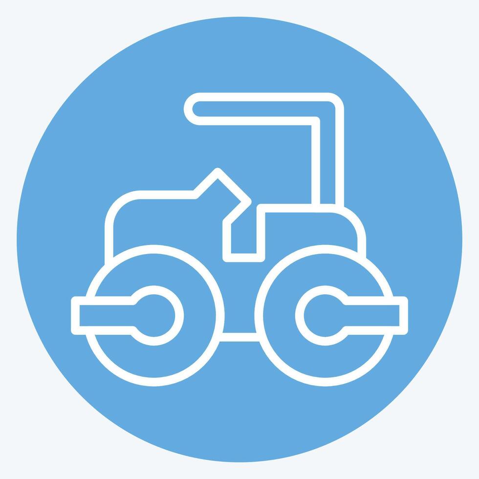Icon Steam Roller. related to Civil Engineering symbol. blue eyes style. design editable vector