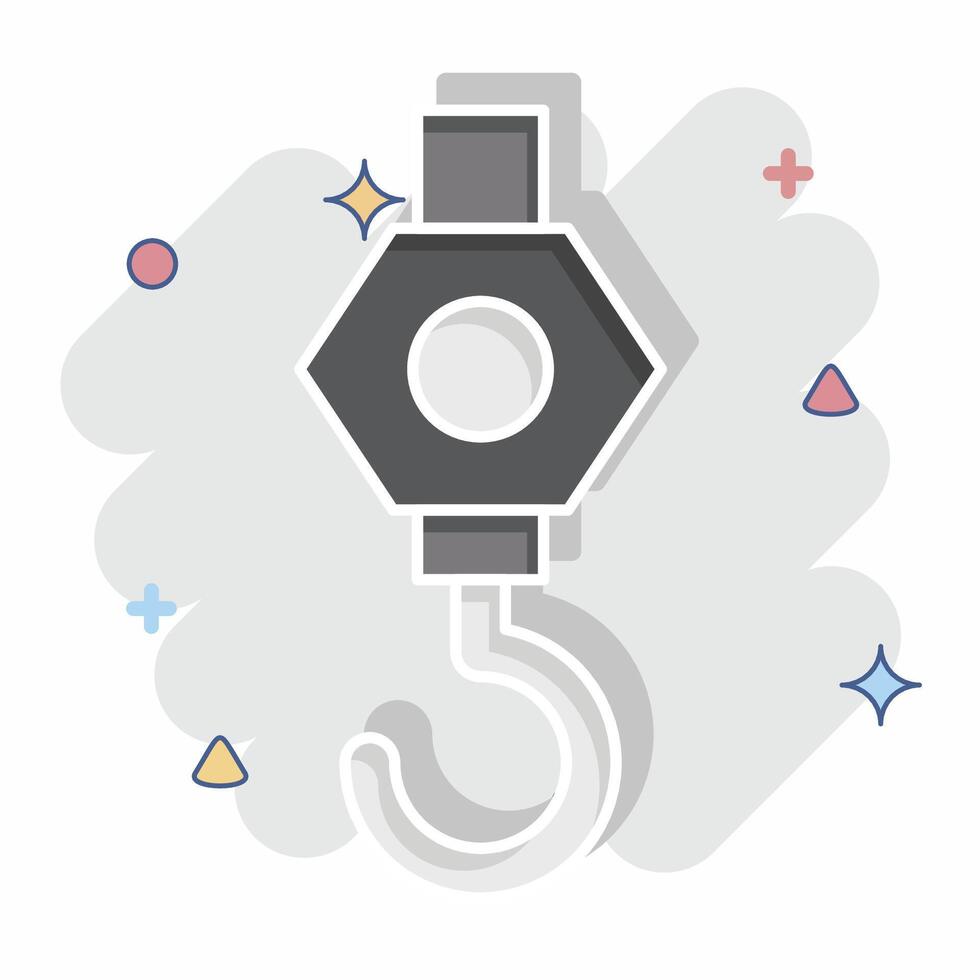 Icon Crane. related to Civil Engineering symbol. comic style. design editable vector