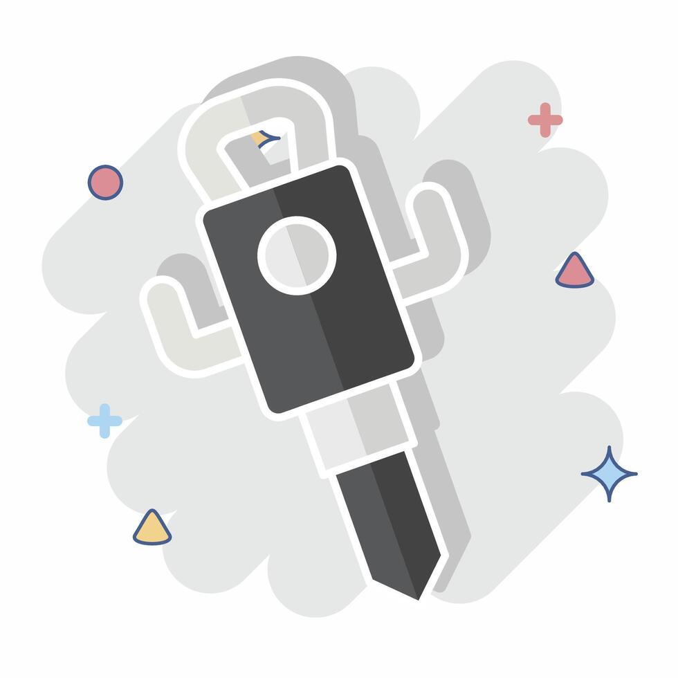 Icon Jack Hammer. related to Civil Engineering symbol. comic style. editable vector