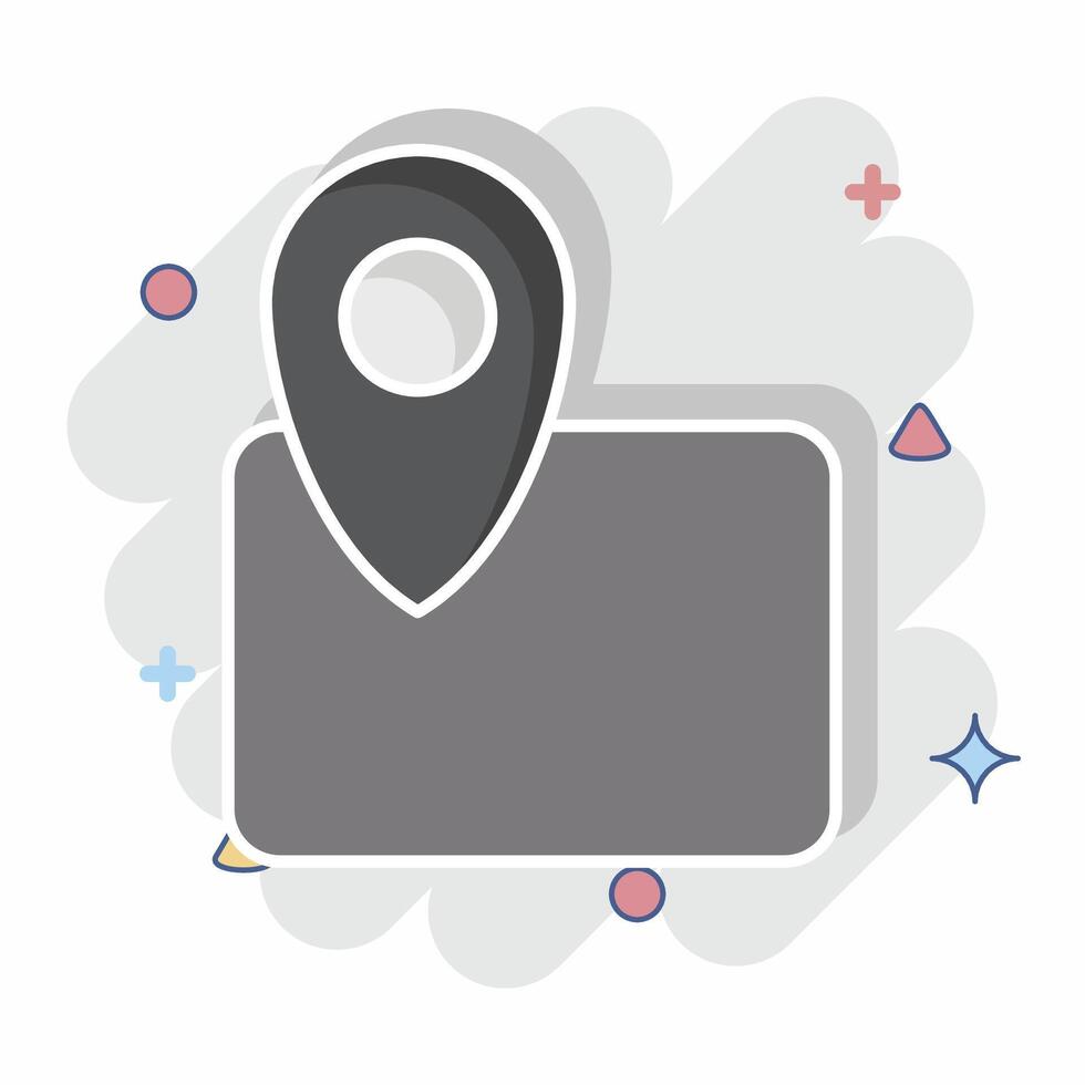 Icon Map. related to Civil Engineering symbol. comic style. design editable vector