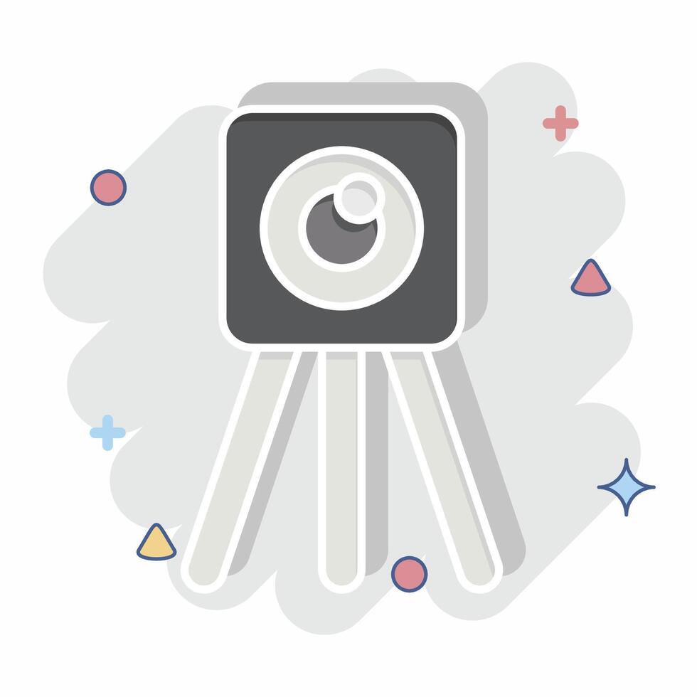 Icon Survey Eng. related to Civil Engineering symbol. comic style. design editable vector