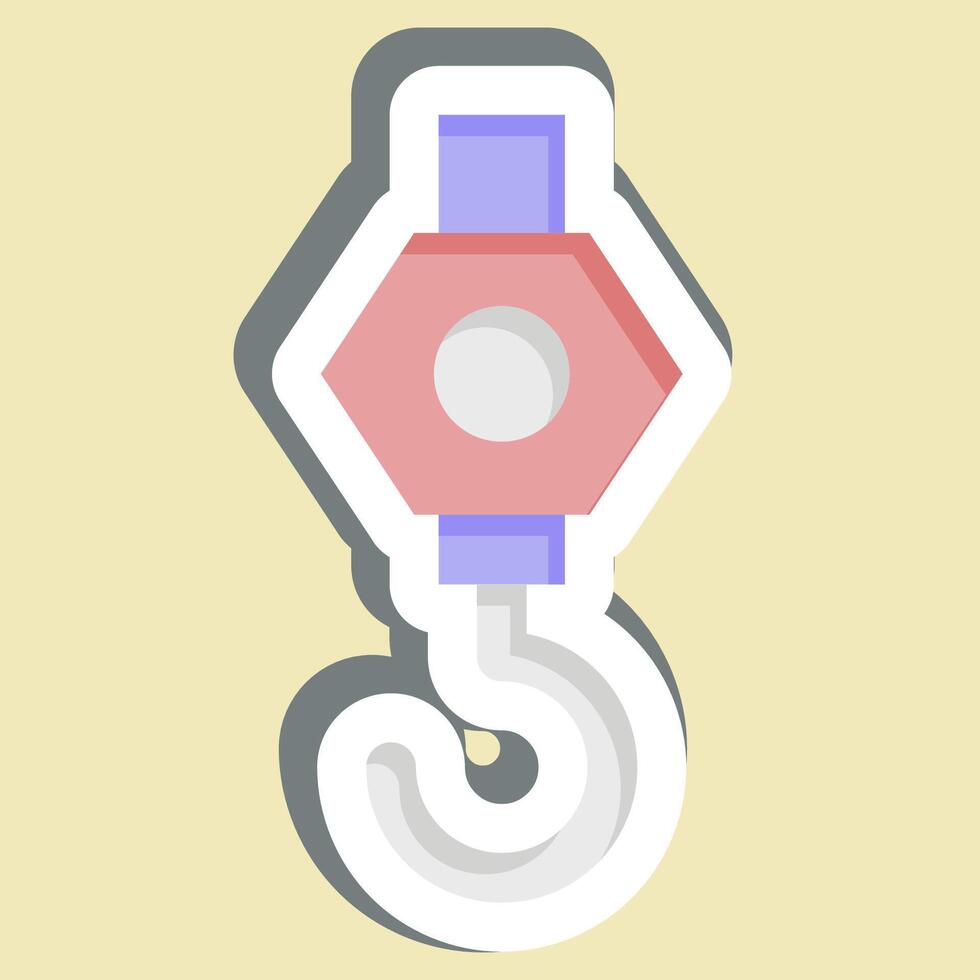 Sticker Crane. related to Civil Engineering symbol. design editable vector