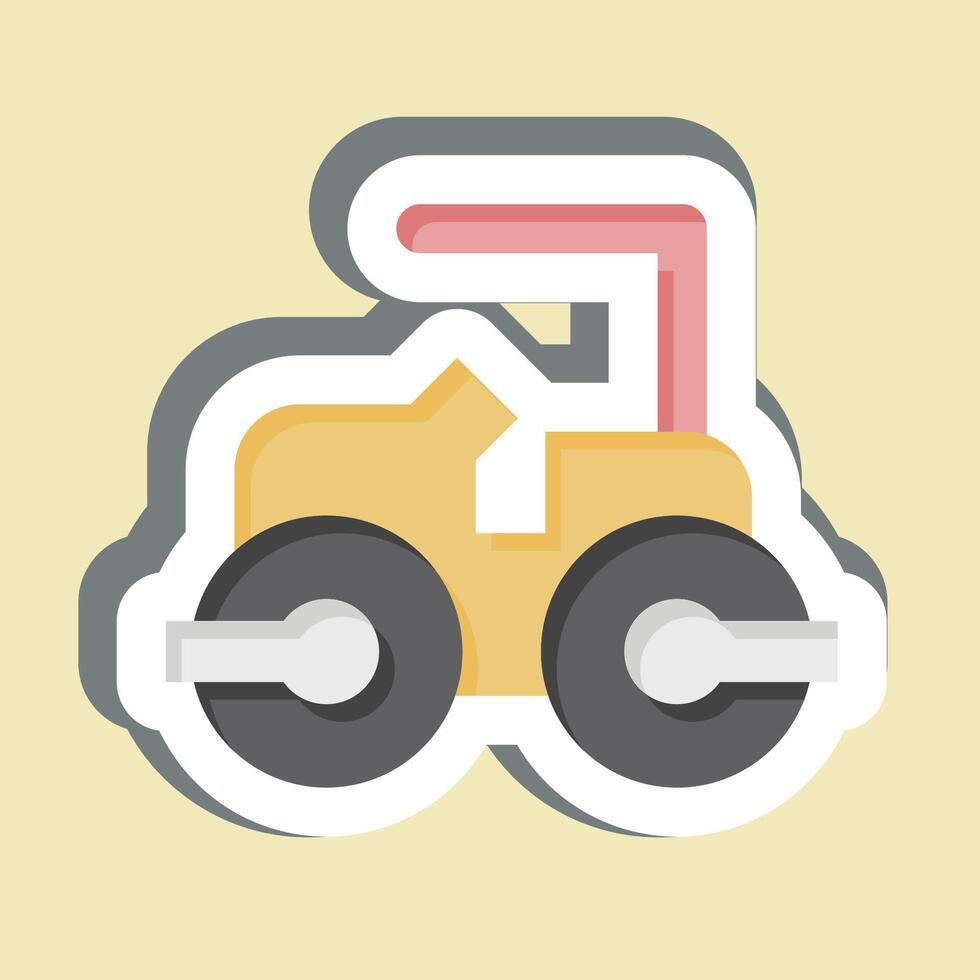 Sticker Steam Roller. related to Civil Engineering symbol. design editable vector