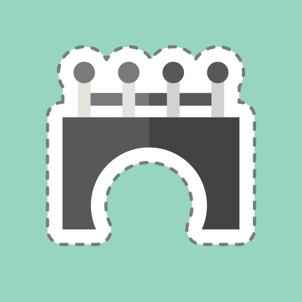 Sticker line cut Bridge. related to Civil Engineering symbol. design editable vector