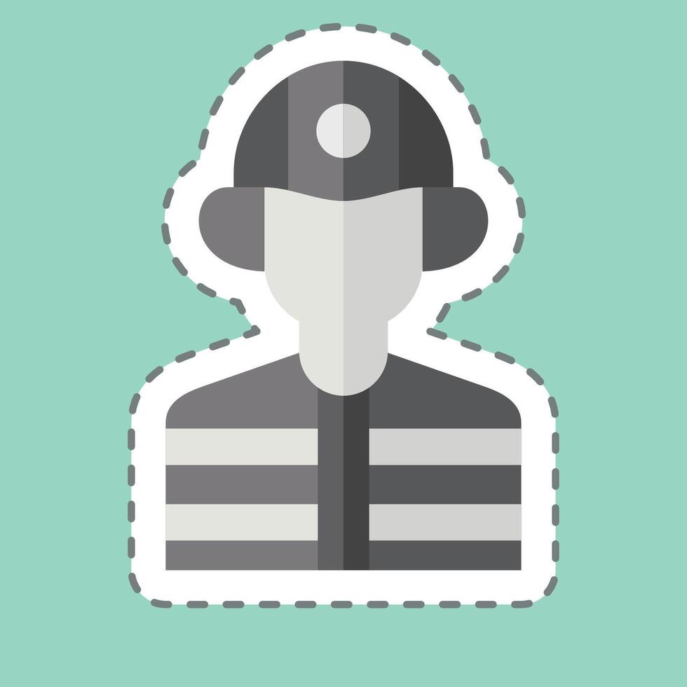 Sticker line cut Builder. related to Civil Engineering symbol. design editable vector