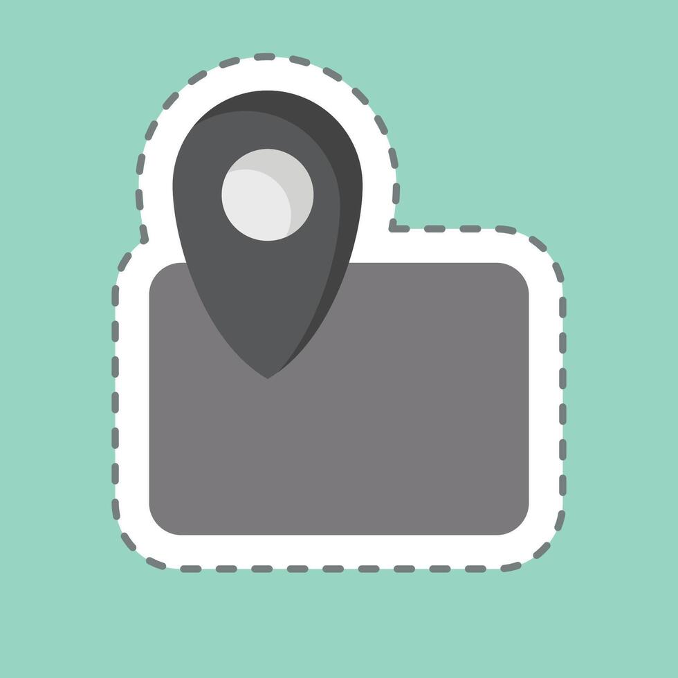 Sticker line cut Map. related to Civil Engineering symbol. design editable vector