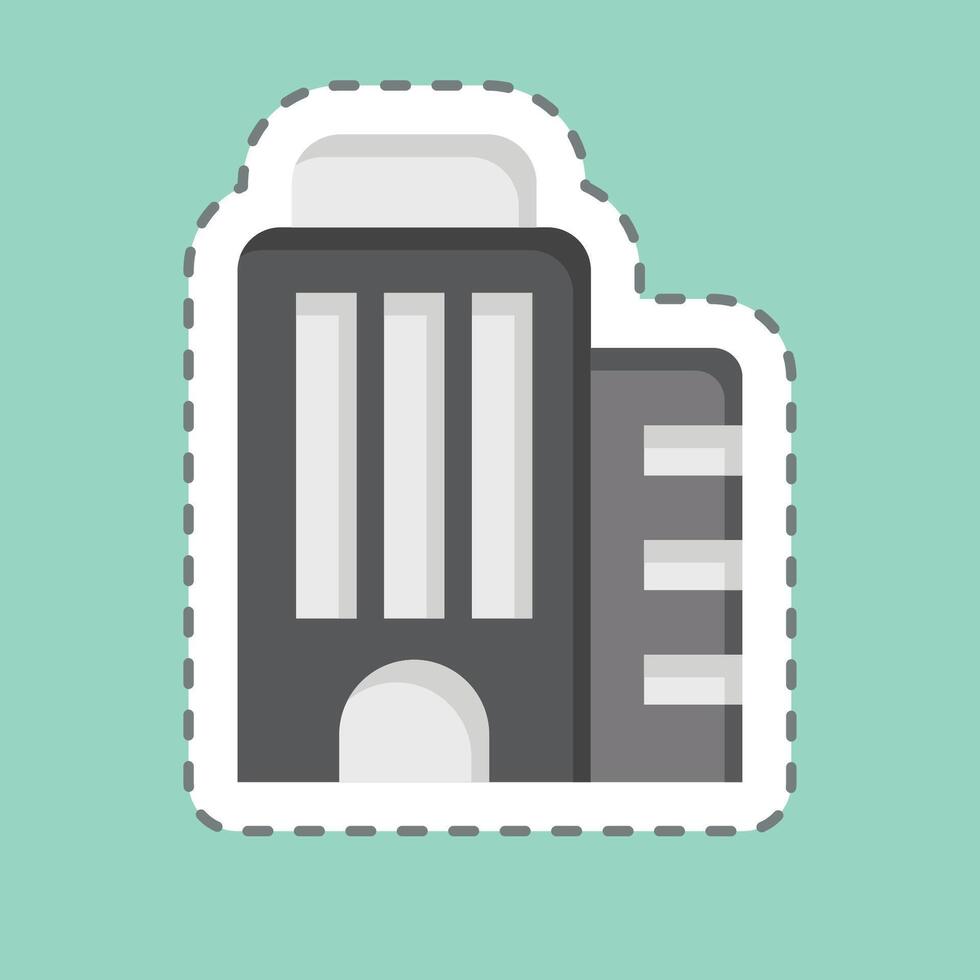 Sticker line cut Skyscraper. related to Civil Engineering symbol. design editable vector