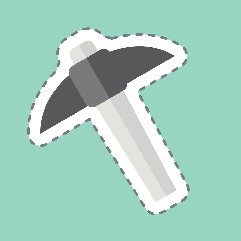 Sticker line cut Mining. related to Civil Engineering symbol. design editable vector