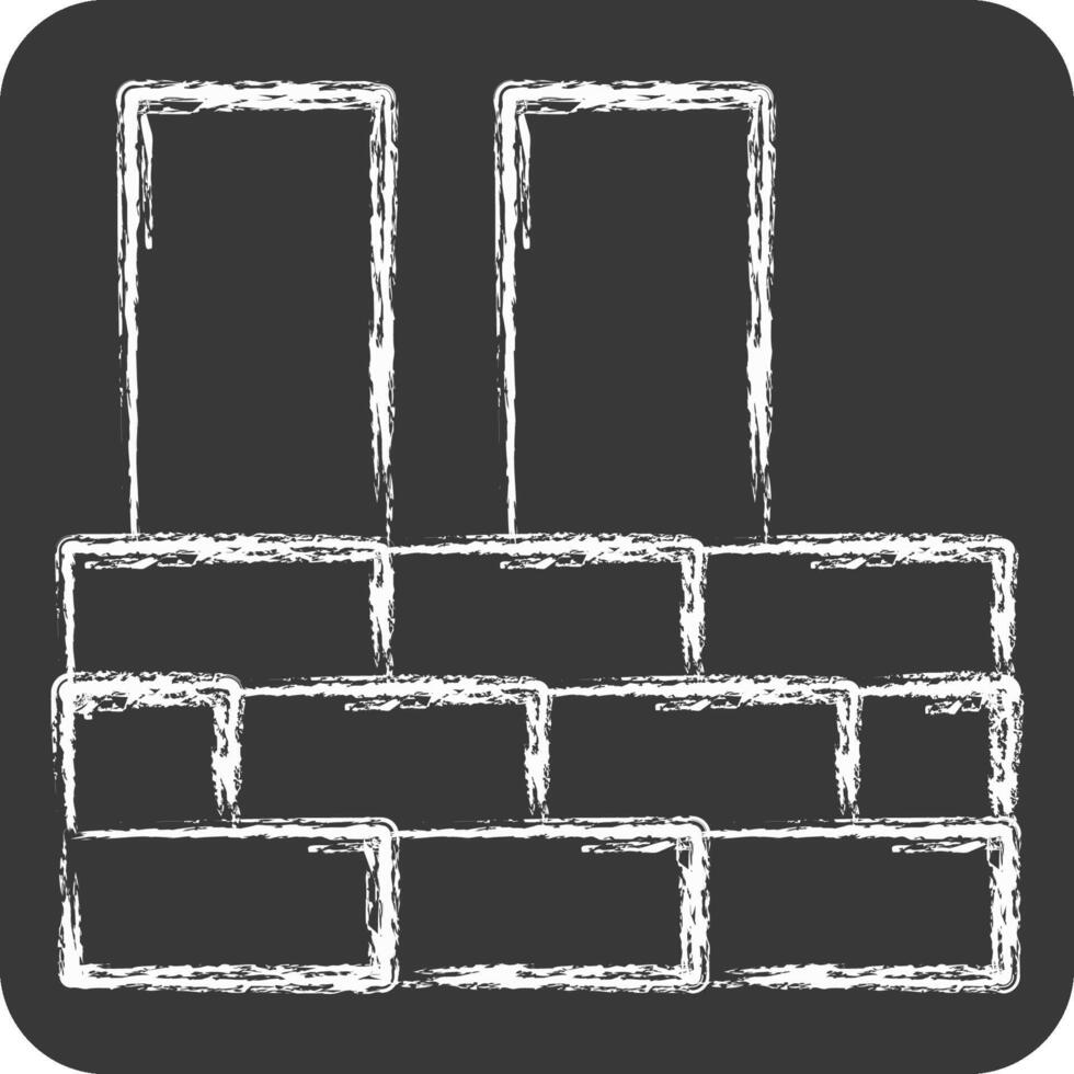 Icon Building Construction. related to Civil Engineering symbol. chalk Style vector